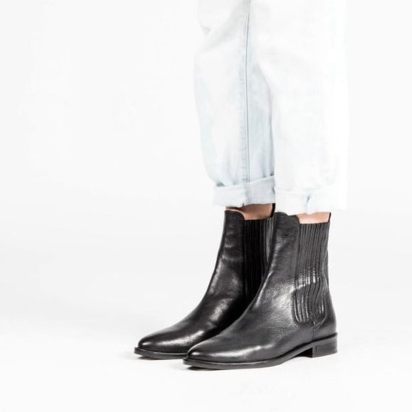 Freda Salvador Strong Chelsea Tall Black Leather Boot - Picture 2 of 16